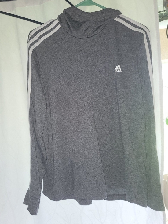 adidas Tops - Adidas Womens Gray Long-Sleeve Hooded Athletic Shirt